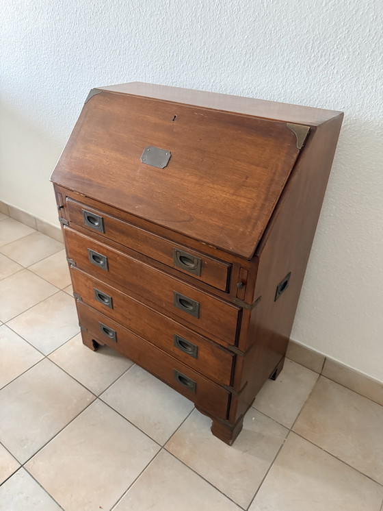 Image 1 of Bureau de secrétaire de style campagne anglaise – Mobilier militaire de campagne
