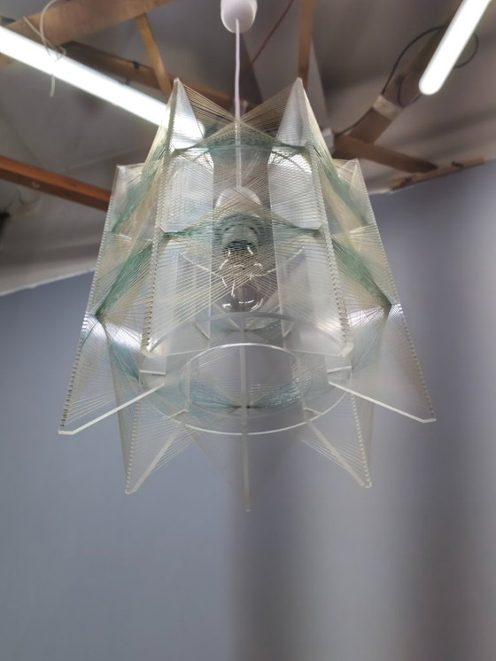 Image 1 of Space Age String Pendant Lamp, Plastic, Czechoslovakia, 1970s