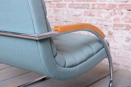 Een paar gerestaureerde Bauhaus-fauteuils van R. Slezak, model K32, chroom, Tsjechië, jaren 1930. – Textile (photo 27 of 34)