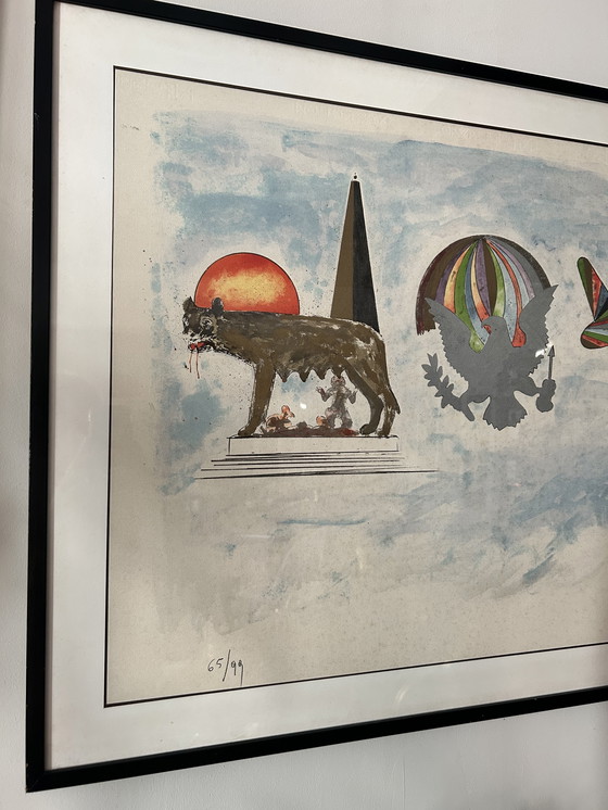 Image 1 of Original Numbered Lithograph by Franco Angeli