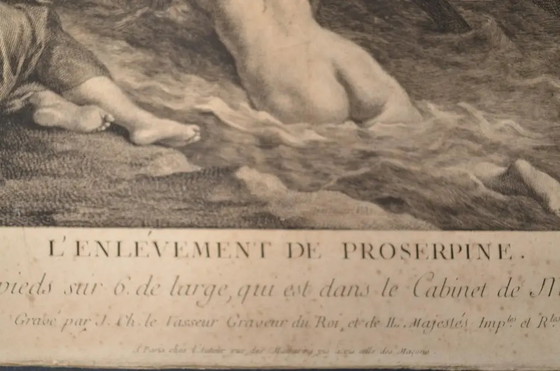 Grabado del siglo XVIII tardío según Charles De La Fosse, de Louis-Simon Lempereur, El Rapto de Proserpina (photo 6 of 11)