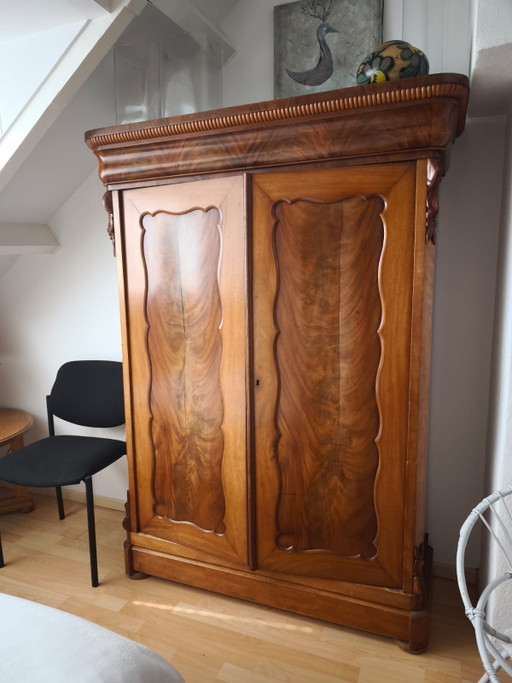 Beautiful Antique Biedermeier Linen Cupboard – Mahogany – Fully Original & Dismantable – kledingkasten, Wood