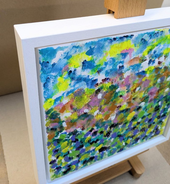 Image 1 of BLUEBELL WOOD IMPRESSIONIST LANDSCAPE ORIGINAL CANVAS FRAMED NIGEL WATERS 