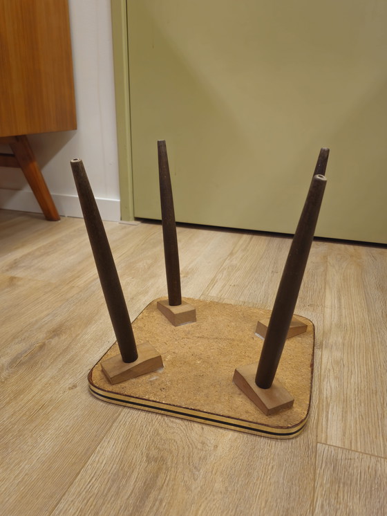 Image 1 of Vintage Plantentafeltje Tafeltje Bijzettafeltje Marmer-look 