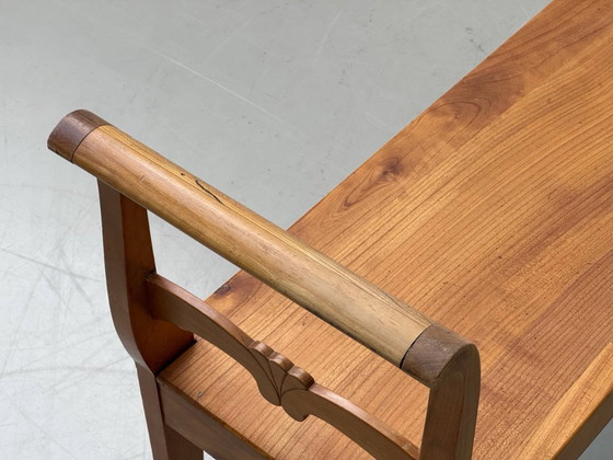 Image 1 of Biedermeier-style cherrywood bench, 1930s