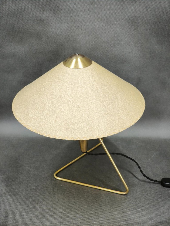 1960s Brass Table Lamp by Helena Frantová, Czechoslovakia – Metal, Paper (photo 10 of 10)