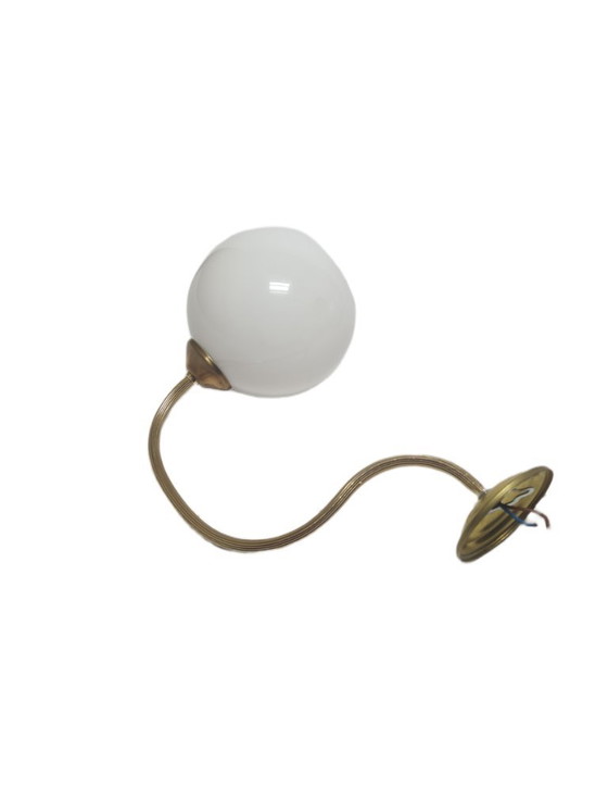 Art Deco wandlamp, Polen, jaren 1950 – Wandlampen, Glass, Brass (photo 3 of 9)