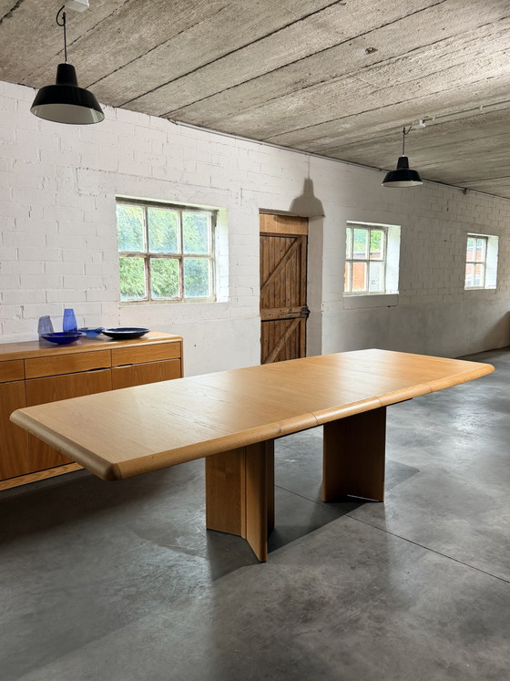 Tavolo allungabile in rovere 'Serie Ann', Van Den Berghe-Pauvers, Belgio, anni '70 – Tavoli da pranzo, Wood (photo 8 of 15)