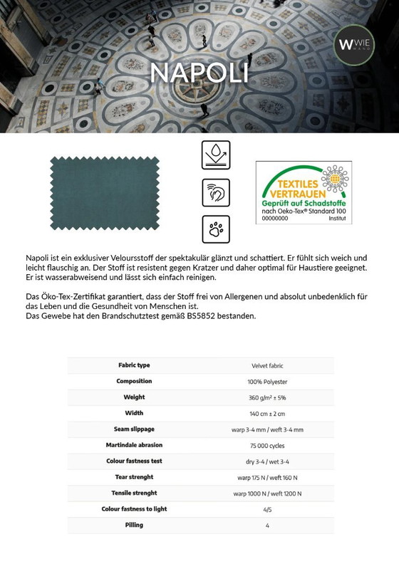 WWIEWAND Wandpaneele / Kopfteil Napoli Velours Graphitgrau – Wanddekoration, Velvet (photo 4 of 5)