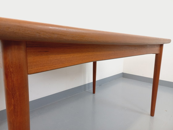 Image 1 of Scandinavian 60's vintage Dyrlund rectangular teak dining table with extensions