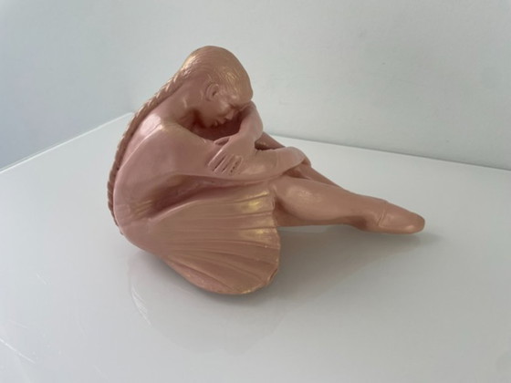 Image 1 of Statue vintage de danseuse de ballet rose