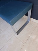 Banquette de salle à manger Rolf Benz 620 en cuir couleur pétrole