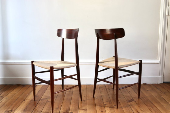 Image 1 of Rare série de 6 chaises vintage corde italienne Eredi Marelli, 1950