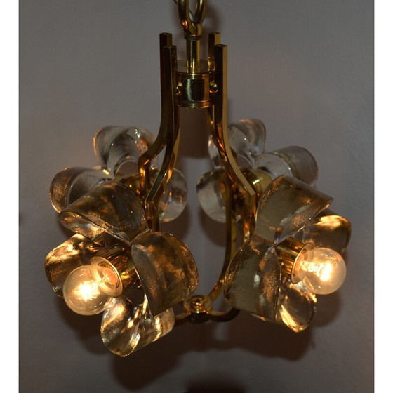 Image 1 of Floral glass chandelier produced by Simon & Schelle - 1960s