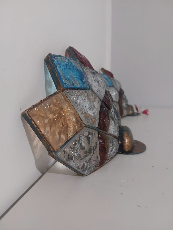 Image 1 of Pair of brutalist Italian sconses 70'