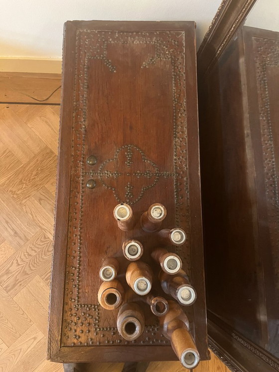 Image 1 of Ensemble unique de 3 coffres à couvertures arabes - fait à la main - vers 1950