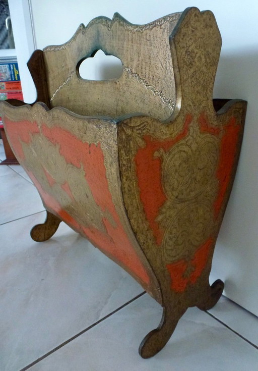 Vintage Florentine newspaper rack from Italy from the 1960s.