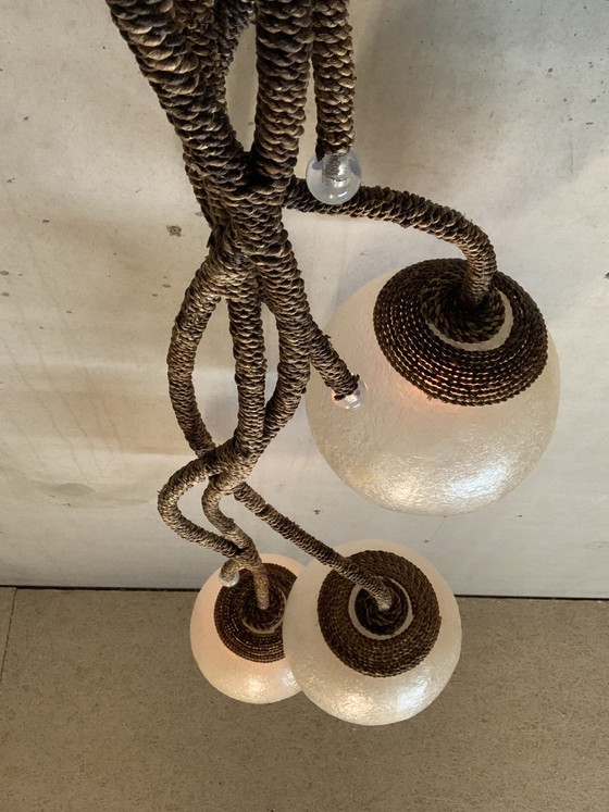 Image 1 of Lampada da terra organica con tre punti luce e sette bracci. (Spagna)