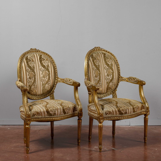 Coppia di Poltrone Dorate Stile Napoleone III – Legno (photo 2 of 13)