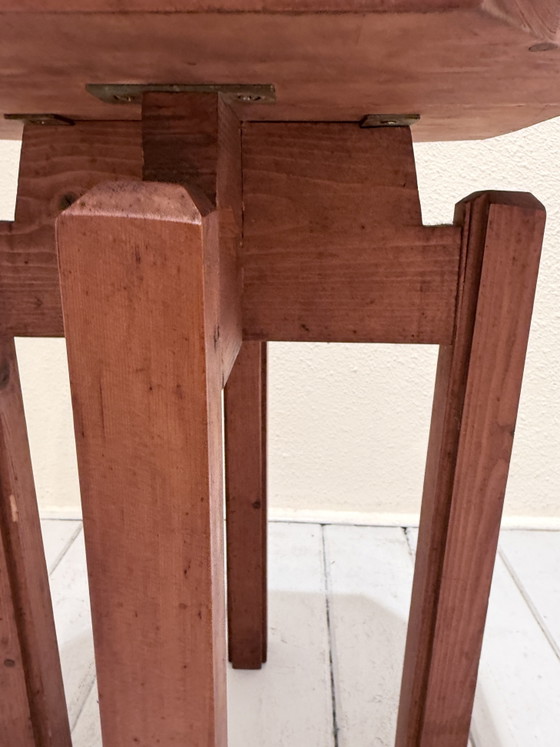 Vintage Brutalist Solid Wood Stool / Side Table (photo 4 of 12)