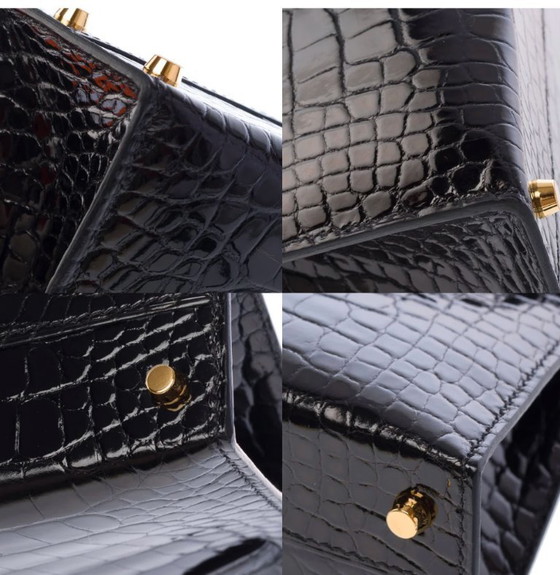 Image 1 of Borsa HERMES Kelly Mini en Cuirs exotiques Noir - 103471