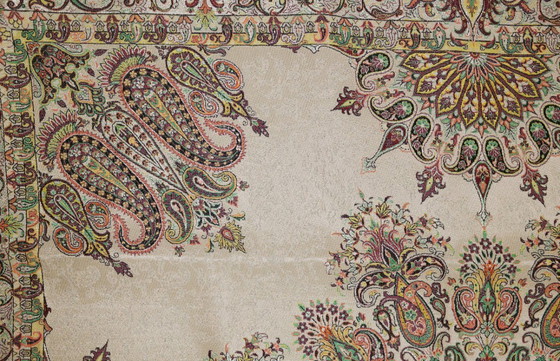 Image 1 of Tovaglia orientale fatta a mano, finemente lavorata con fili di seta, 100 x 100 cm