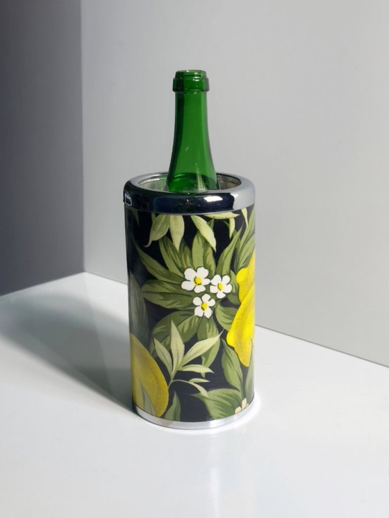Image 1 of Vintage Italian bottle cooler, champagne cooler, lemon Dolce Vita 80s lime