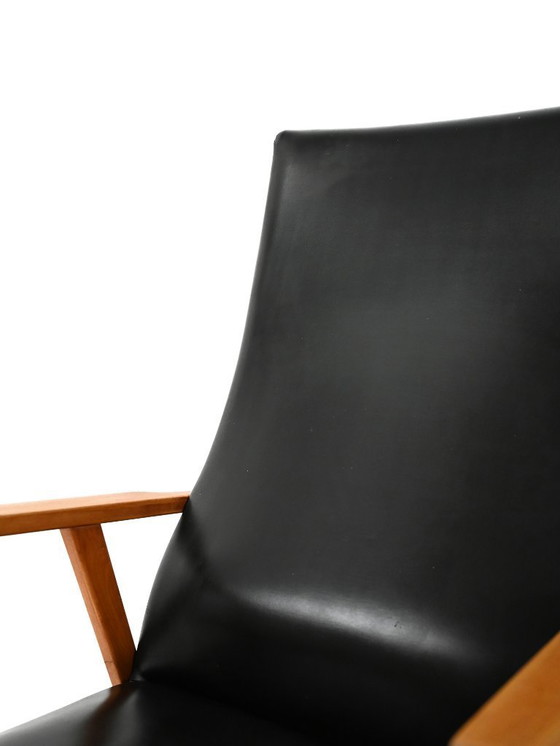 Image 1 of Coppia di poltrone scandinave con schienale alto in similpelle degli anni '50-'60