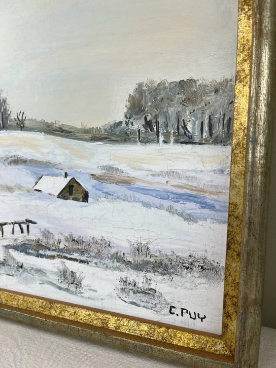 Oil on canvas "Snowy Landscape" – Paintings & Drawings (photo 5 of 7)