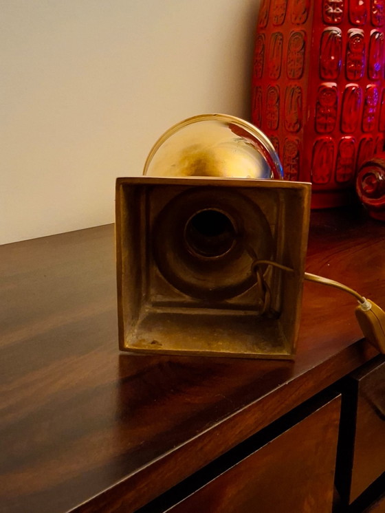 Image 1 of Vintage massief messing tafellamp jaren 50