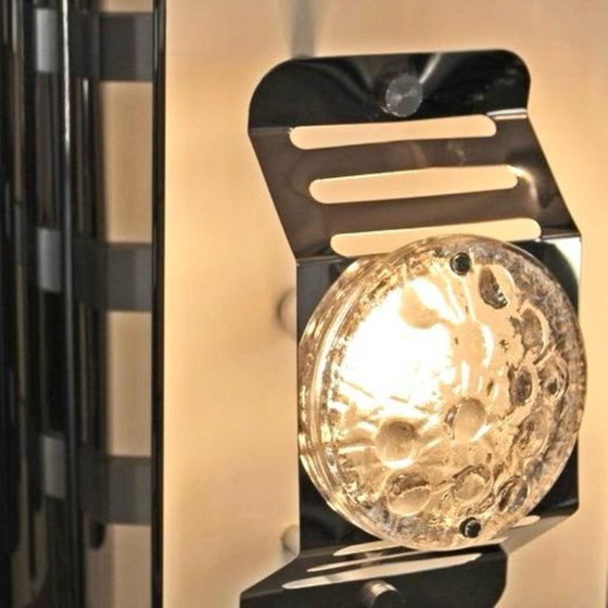 1x 1970s Space Age Chromed Pendant Lamp by AV Mazzega, Murano Glass, Chandeliers, Silver (photo 3 of 11)