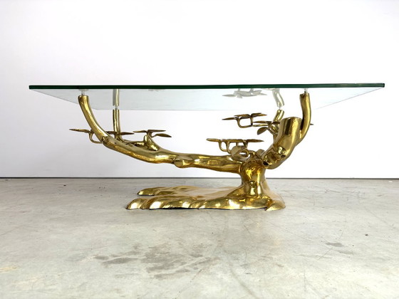 Tavolino da caffè Willy Daro Bonsai, ottone, anni '70, Tavolini da caffè, Vetro, Dorato, Mid Century Modern (foto 9 di 12)
