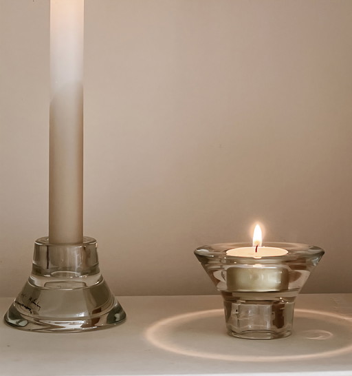 4 Bougeoirs irréversibles Glass Design conçus par Knut & Marianne Hagberg pour Ikea.