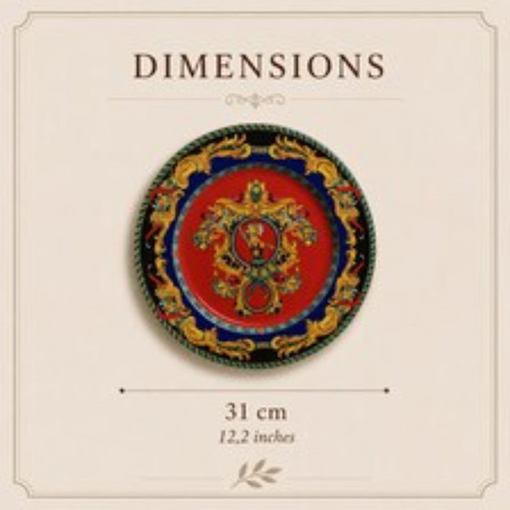 Piatto in Porcellana Versace Rosenthal “Le Roi Soleil” – 31 cm, 1995 – Decorazioni murali, Ceramic (photo 2 of 9)