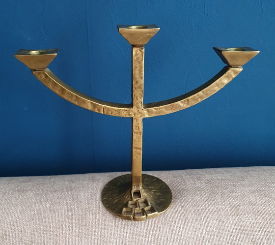 Image 1 of Kurt Jesch Amadeo brutalist 3-light candelabra