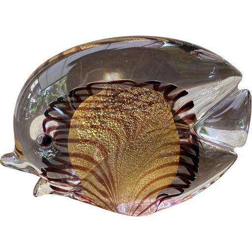 Vintage murano glass fish paper press