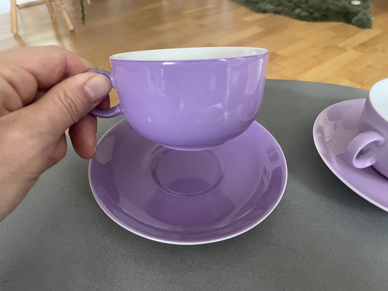 Image 1 of Kop en schotel Arzberg en Douwe Egberts kleur