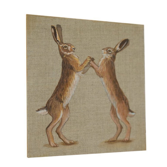 Image 1 of Brown Hare, Contemporary Painting in Miniature in a Object Frame, Sandra Kolondam