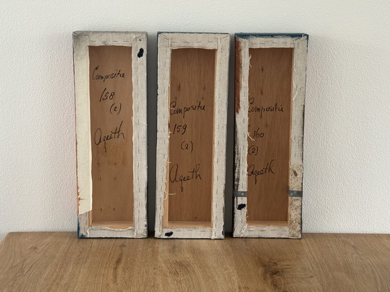 Image 1 of Trittico esclusivo a tecnica mista – Ageeth Leemkuil – Astratto moderno