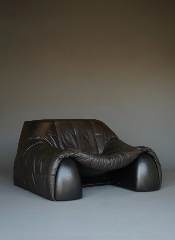 Image 1 of Amak Lounge Chair aus braunem Leder von Annie Hieronimus für Cinna, 1980er Jahre
