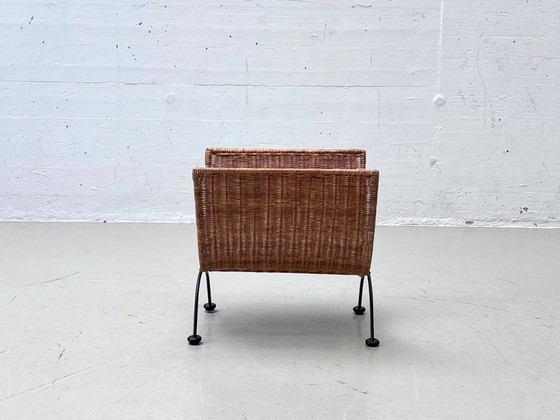 Revistero plegable de ratán, década de 1960. – Armarios de almacenamiento, Rattan (photo 5 of 11)