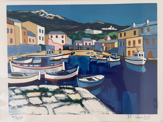 Lithograph After Jean-Claude Quilici – Port Scene – 40/250 – 52 Cm – Lithographs & prints, Glass (photo 2 of 9)