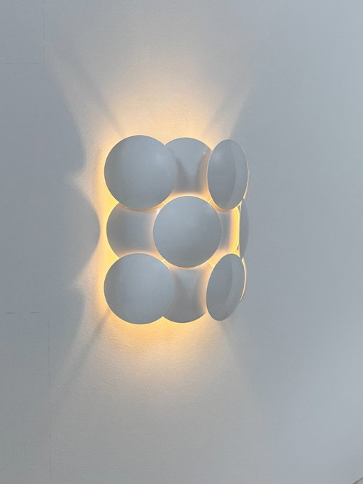 Applique vintage, ABS e metallo laccato bianco, Francia, 1980