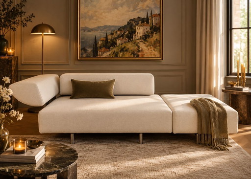 COR ARTHE 2-SITZER SOFA + HOCKER modulares Designersofa