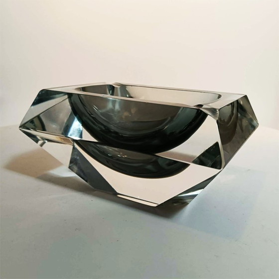 Image 1 of Cendrier ou vide-poches rectangulaire à multiples facettes en verre de Murano, années 1960, par Flavio Poli pour Seguso. Fabriqu