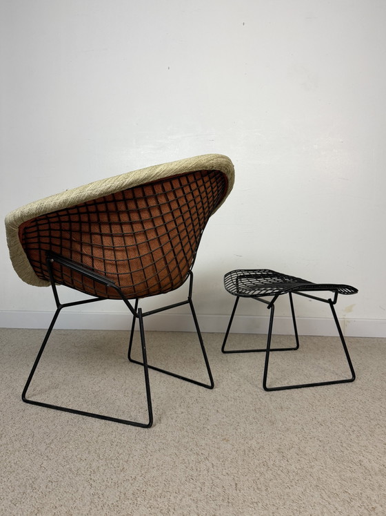 Image 1 of DIAMOND CHAIR & OTTOMAN HARRY BERTOIA POUR KNOLL