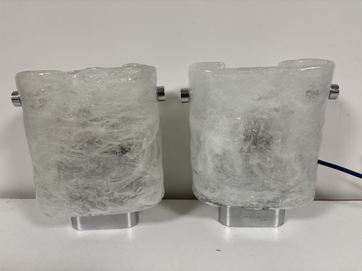 Juego de 2 lámparas de pared Hillebrand ijsglas MCM