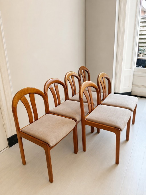 Seis sillas de comedor Lubke vintage – eetkamerstoelen, Wood