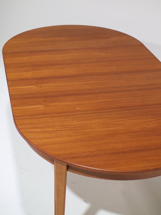 Image 1 of Extendable round dining table teak vintage Danish