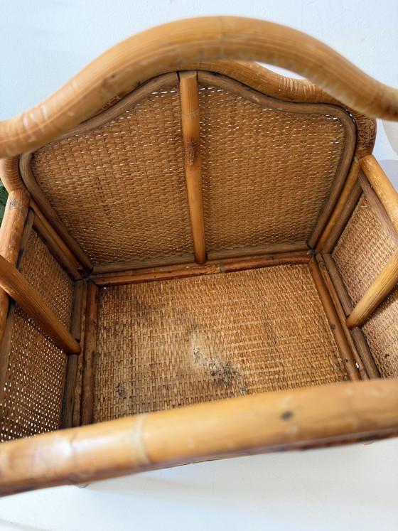 Vintage Rotan Lectuurmand – Tijdschriftenrek, Rattan (photo 4 of 5)